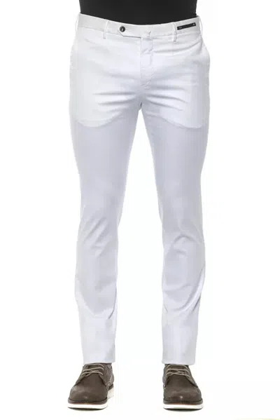 Pt Torino Cotton Pant With Waist Belt Loops In White