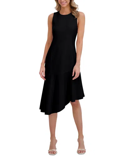 Ted Baker Asymmetric Ruffle Sleeveless Midi Dress In Black