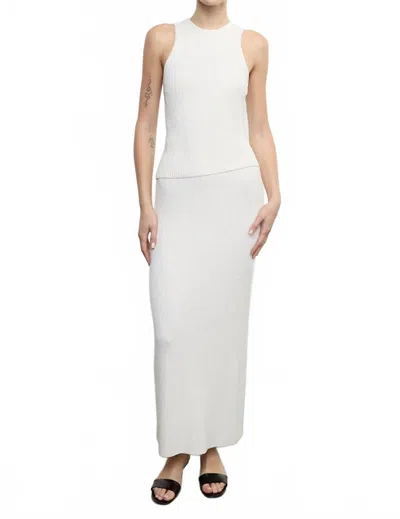 Enza Costa Boucle Knit Maxi Skirt In White In White