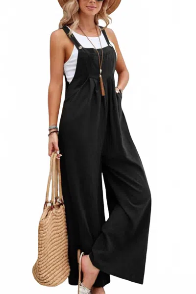 Ninexis Suspenders Pant Romper In Black