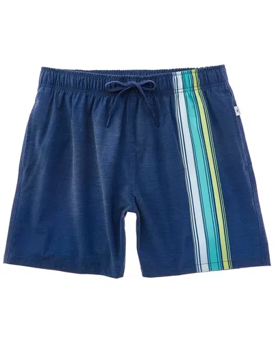Vintage Summer 4-way Stretch Volley Swim Trunk In Blue