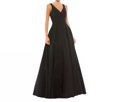 Mac Duggal Classic Sleeveless A-line Gown Dress In Black In Black