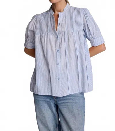 Sundays Fey Short Sleeve Shirt In Shadow Stripe In Blue