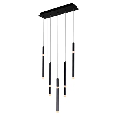 Cwi Lighting Flute 5 Light Led Chandelier With Black Finish