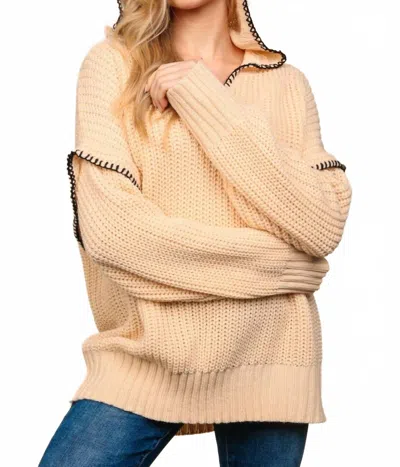 Haptics Cabin Cozy Hooded Sweater In Oatmeal In Neutral