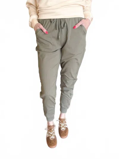 Thread & Supply Alena Travel Joggers In Green Rib In Green