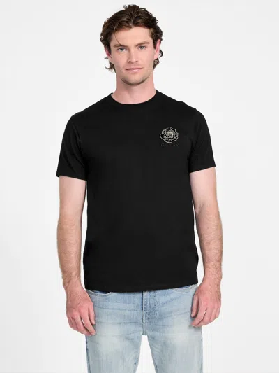 Guess Factory Eco Santi Rose Logo Tee In Black