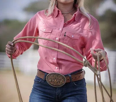 Hooey Sol Competition Rose Long Sleeve Shirt In Pink