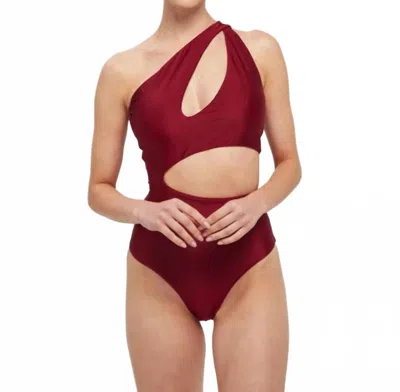 Boamar Etro Cut Out One Piece Swimsuit In Vino In Red
