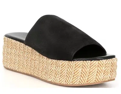 Free People Women's Harbor Raffia Flatform In Black