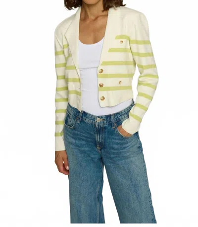 Central Park West Stripe Knit Blazer In White