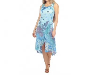 Rising International Front Slit Dress In Blue