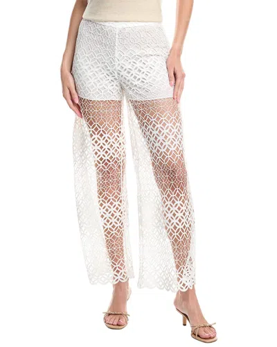 Milly Nolana Abstract Lace Pant In White