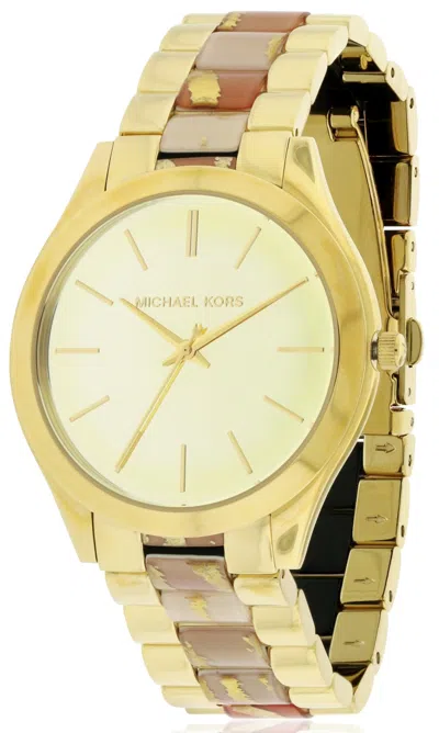 Michael Kors Slim Runway Ladies Watch In Gold