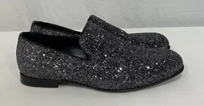 Jimmy Choo Thame Loafers In Black Glitter