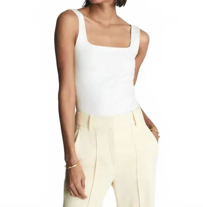 Reiss Laurie Square Neckjersey Bodysuit In White In White