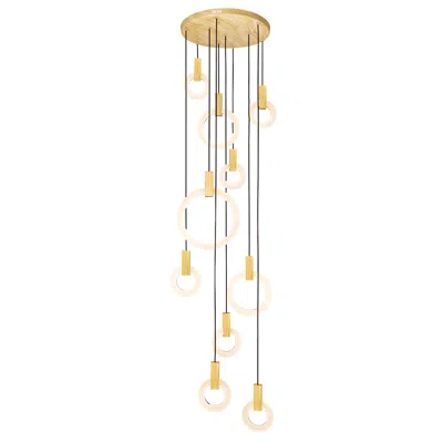 Cwi Lighting Anello Led Pendant With White Oak Finish Lumens 2704