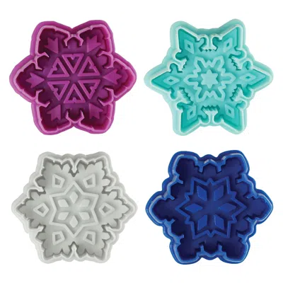 R & M International 4 Piece Snowflake Cookie Stamper Set, 2.75-inch
