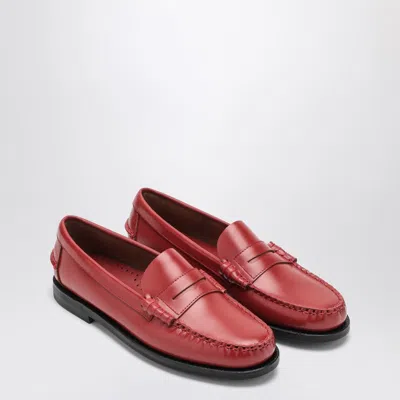 Sebago 'danielle Pop' Red Loafers With Bevelled Toe And Low Stacked Heel