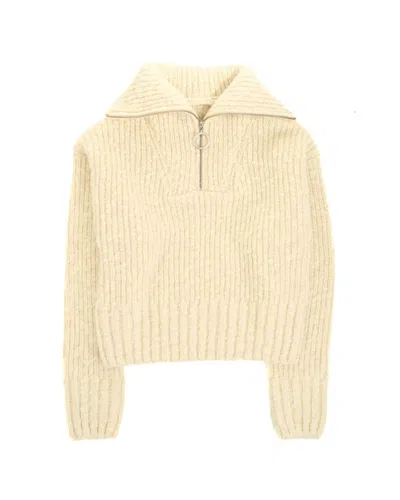 Ami Alexandre Mattiussi Ribbed Knit Sweater With Stand Collar In Neutral