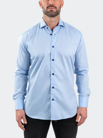 Maceoo Einstein Jacqpointsquare Blue Button-up Shirt In Blue