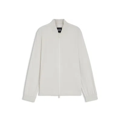 Hugo Boss Water-repellent Jacket In Performance-stretch Fabric In White