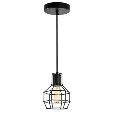 Cwi Lighting Secure 1 Light Down Mini Pendant With Black Finish