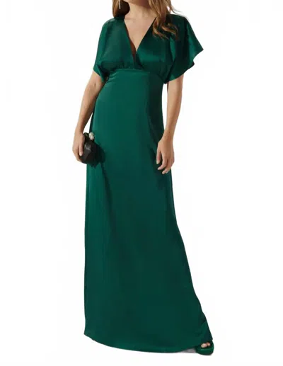 Sugarlips Darling Flutter Sleeve Cut Out Maxi Dress In Green In Green