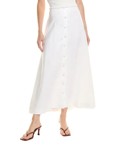 Seraphina Linen Midi Skirt In White