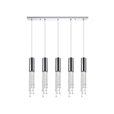 Cwi Lighting Extended 5 Light Multi Light Pendant With Chrome Finish