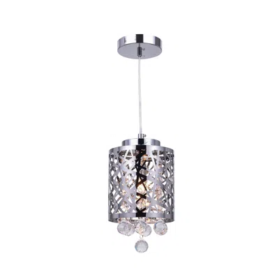 Cwi Lighting Eternity 1 Light Drum Shade Mini Pendant With Chrome Finish