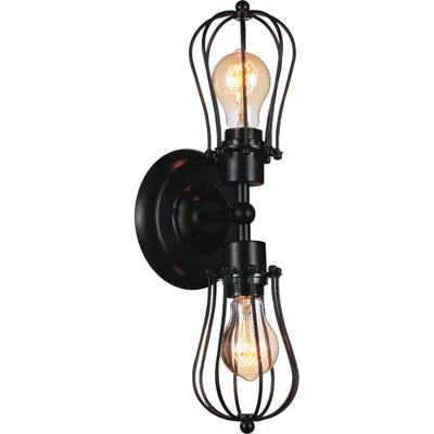 Cwi Lighting Tomaso 2 Light Wall Sconce With Black Finish
