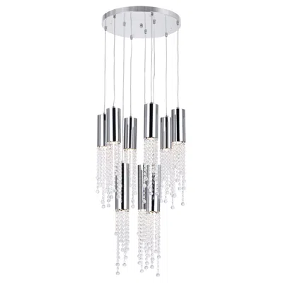 Cwi Lighting Extended 9 Light Multi Light Pendant With Chrome Finish
