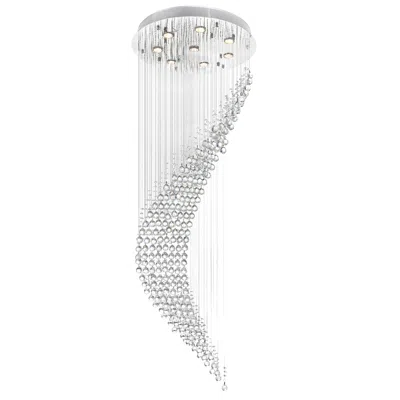 Cwi Lighting Ribbon 8 Light Flush Mount With Chrome Finish