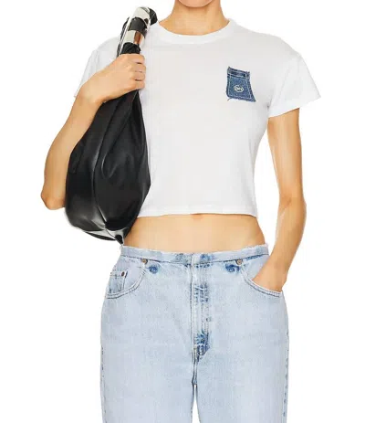 Sami Miro Vintage Scrap Mini Tee In White And Blue