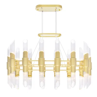 Cwi Lighting Croissant 28 Light Chandelier With Satin Gold Finish