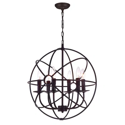 Cwi Lighting Arza 6 Light Up Chandelier With Brown Finish
