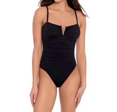Ralph Lauren V-wire One Piece Swimsuit In Black In Black