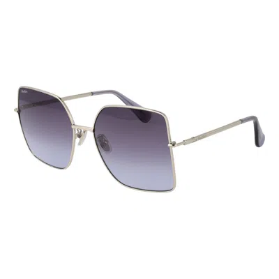 Max Mara Silver Women Sunglasses In Purple