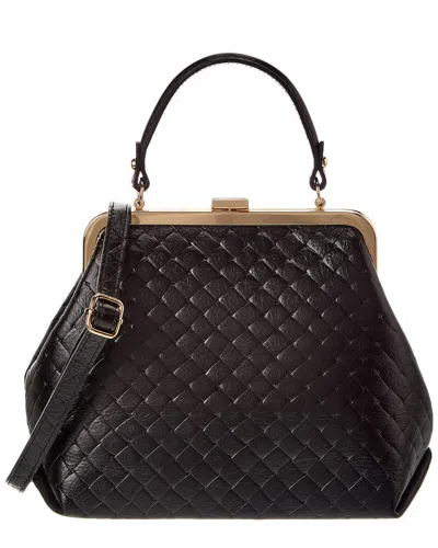 Persaman New York Estelle Kisslock Leather Satchel