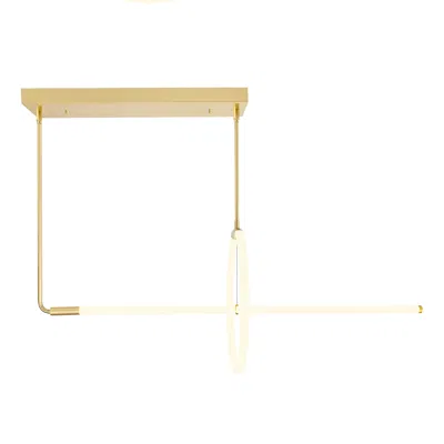 Cwi Lighting Hoops 2 Light Led Chandelier With Satin Gold Finish