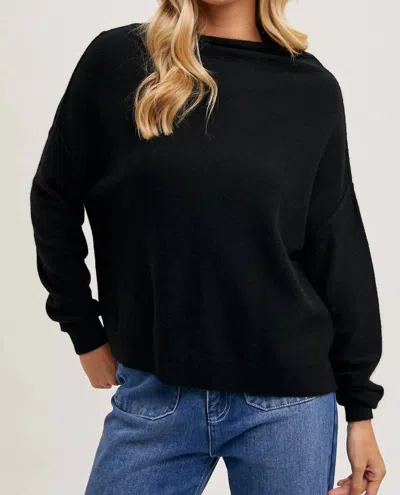 Bluivy Oversized Slouchy Sweater In Black In Black