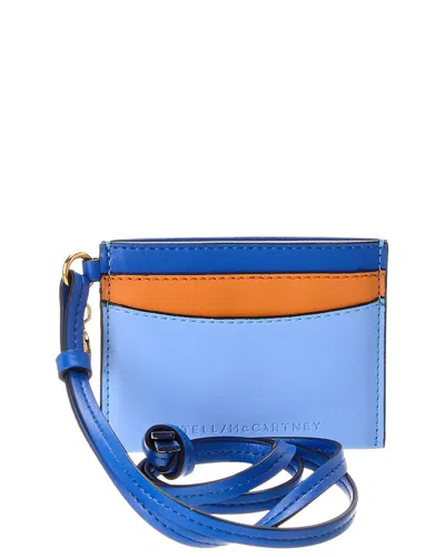 Stella Mccartney Logo Card Holder In Blue