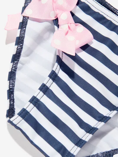 Selini Action Girls Striped Butterfly And Bow Bikini In Pink