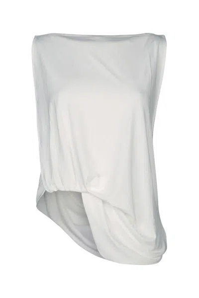 Jacquemus Haut Peplo Gathered Jersey Tank In White