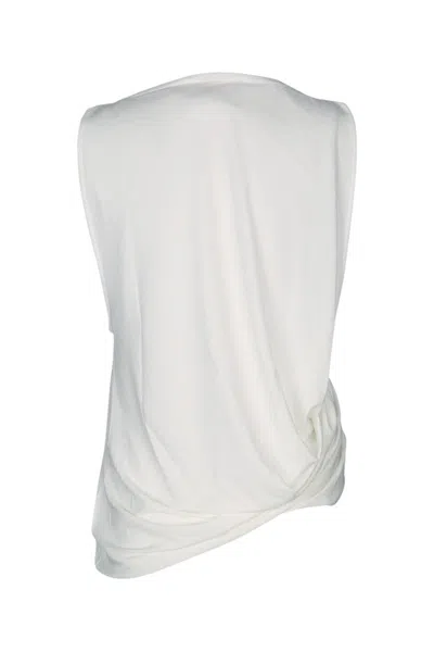 Jacquemus Haut Peplo Gathered Jersey Tank In White