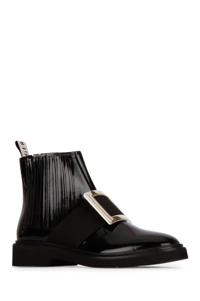 Roger Vivier Viv Rangers Met Buc Chels Bootie 25 In Black