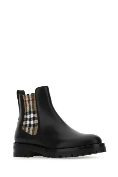 Burberry Allostock Vintage Check-detail Leather Chelsea Boots