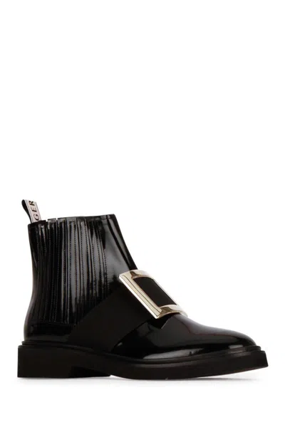 Roger Vivier Viv Rangers Met Buc Chels Bootie 25 In Black