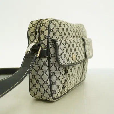 Pre-owned Celine Black Gray Nylon Canvas Shoulder Bag ()